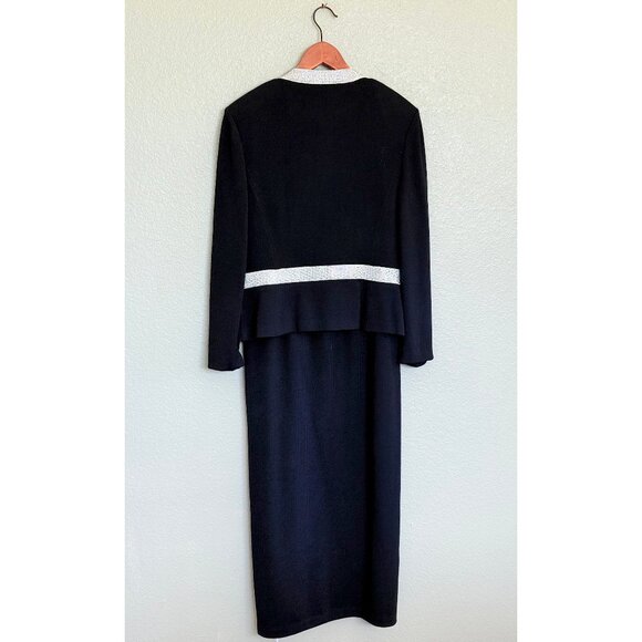 Vintage St. John Evening Crystal Embellished Formal Gown Skirt Set Size 14 - Picture 11 of 17